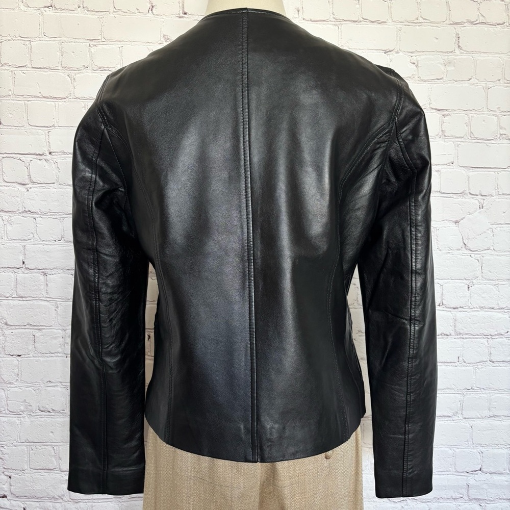 BOD & CHRISTENSEN Ariel Black Long Sleeve Genuine Leather Fitted Jacket--M - Picture 6 of 16